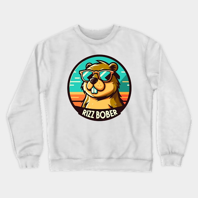 Rizz Bober | Polish Beaver | Bóbr | Slav | Slavic | Funny gamer meme | Meme from Poland | Streaming | Rizzard Rizz god Rizzler W Riz Crewneck Sweatshirt by octoplatypusclothing@gmail.com